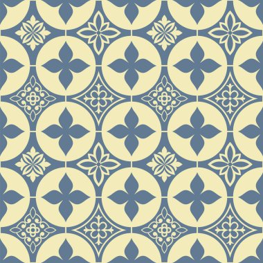 Çiçeksel retro pürüzsüz süs deseni