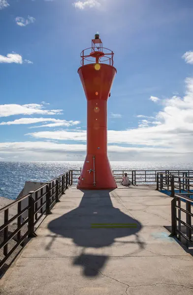 Lighthouse of Los Cristianos harbor — Stock Photo, Image