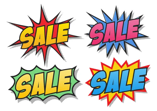 Sale comics bubbles — Stock Vector