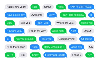 SMS bubbles short messages clipart