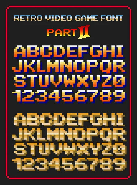 Retro video game lettertype 2 — Stockvector