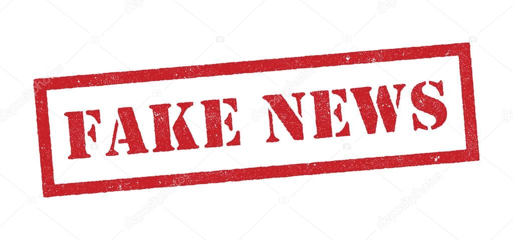 Fake news red stamp