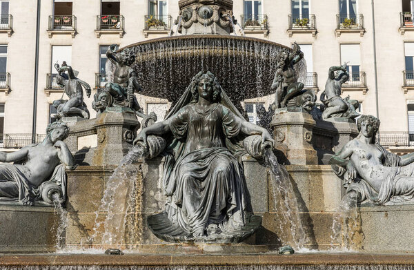 Fountain of the place Royale in Nantes 
