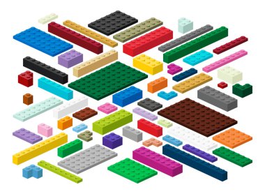 Building blocks and plates in vector clipart