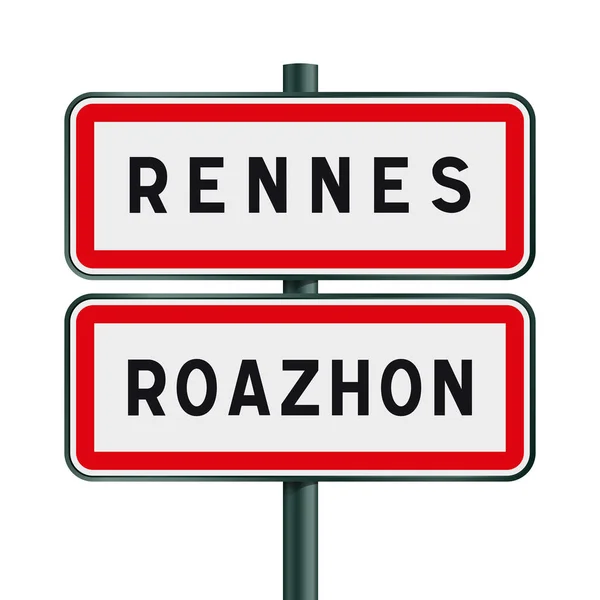Rennes cartelli stradali ingresso — Vettoriale Stock