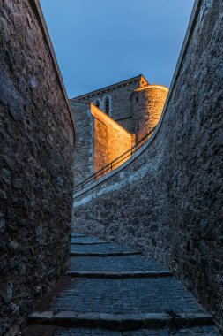 Les Sables d'Olonne, Fransız Batı Yakası gece, Saint-Nicolas Tarikat için adımlar