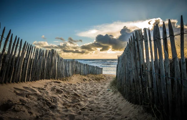 Оточений Шлях Пляжу Параку Саблс Олонн Франція — стокове фото