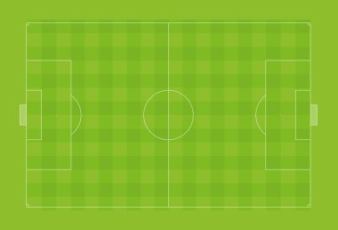 Futbol saha ya da futbol sahası resmi oranlar ile vektör çizim
