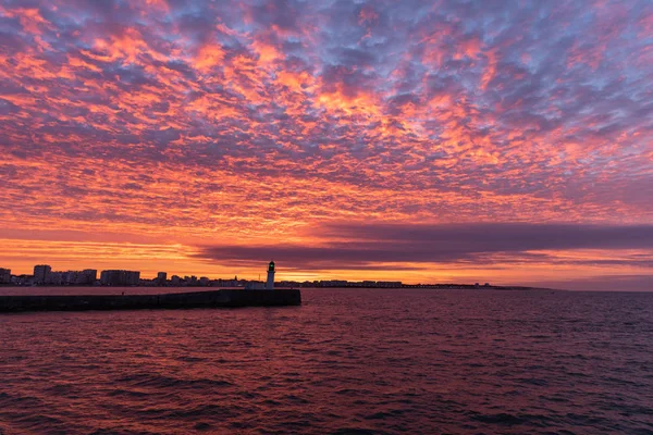 Alba Sulla Baia Sables Olonne Vende Francia — Foto Stock