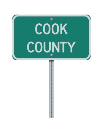 Cook County yeşil yol işaretinin vektör illüstrasyonu