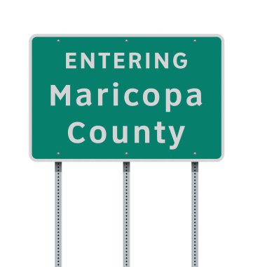 Maricopa İlçesine giriş yeşil yol işaretinin vektör illüstrasyonu