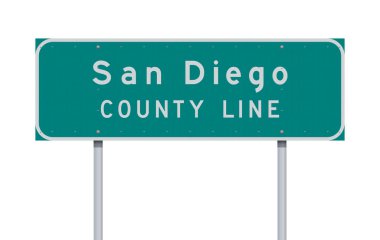 San Diego İlçe Çizgisi Yeşil Yol İşaretinin vektör çizimi