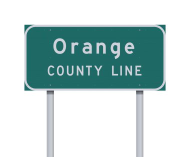 Orange County Çizgi Çizgisi Yeşil Yol İşaretinin Vektör İllüstrasyonu