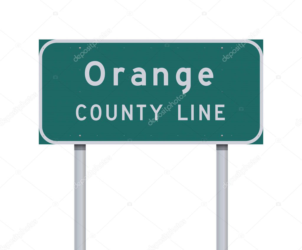 Vector illustration of the Orange County Line green road sign