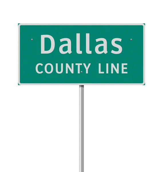 Dallas Lçesi Yeşil Yol Şaretinin Vektör Llüstrasyonu — Stok Vektör
