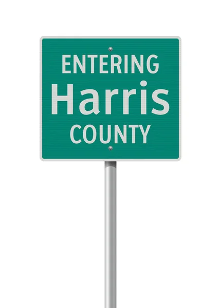 Harris Ilçesine Giriş Yeşil Yol Işaretinin Vektör Illüstrasyonu — Stok Vektör