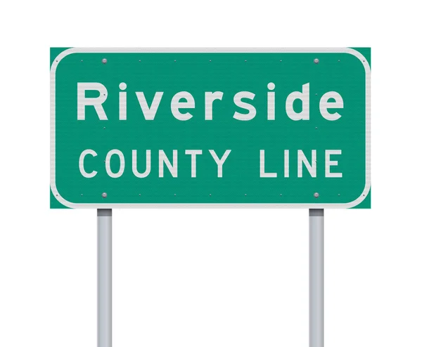 Ilustração Vetorial Sinal Estrada Verde Riverside County Line — Vetor de Stock