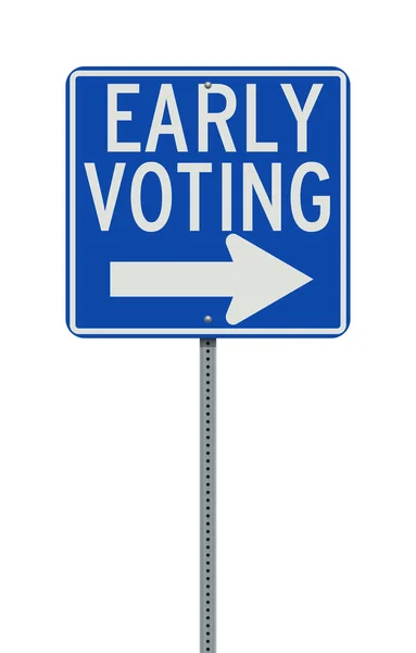 初期の投票青い道路標識のベクトルイラスト — ストックベクタ