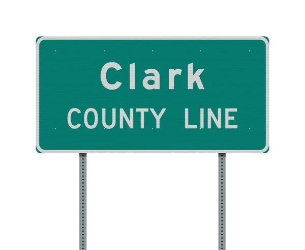 Ilustração Vetorial Sinal Estrada Verde Clark County Line — Vetor de Stock