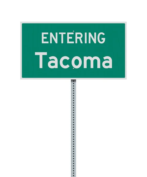 Vector Illustration Entering Tacoma Green Road Sign — 스톡 벡터