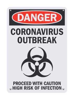 Coronavirus Salgını Tehlike işaretinin vektör çizimi