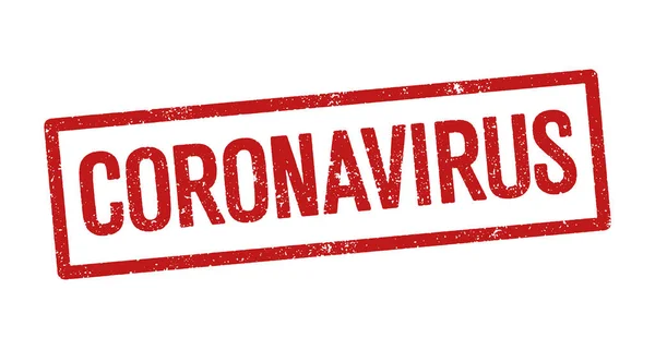 红墨水图章中Coronavirus这个词的矢量图解 — 图库矢量图片