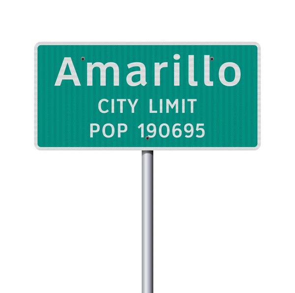 Vector Illustratie Van Amarillo City Limit Groen Verkeersbord — Stockvector