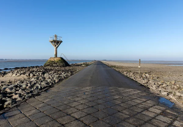 Passaggio Del Gois Con Bassa Marea Vendee Francia — Foto Stock