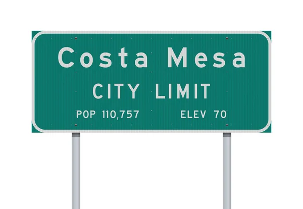 Panneau routier Costa Mesa City Limit — Image vectorielle