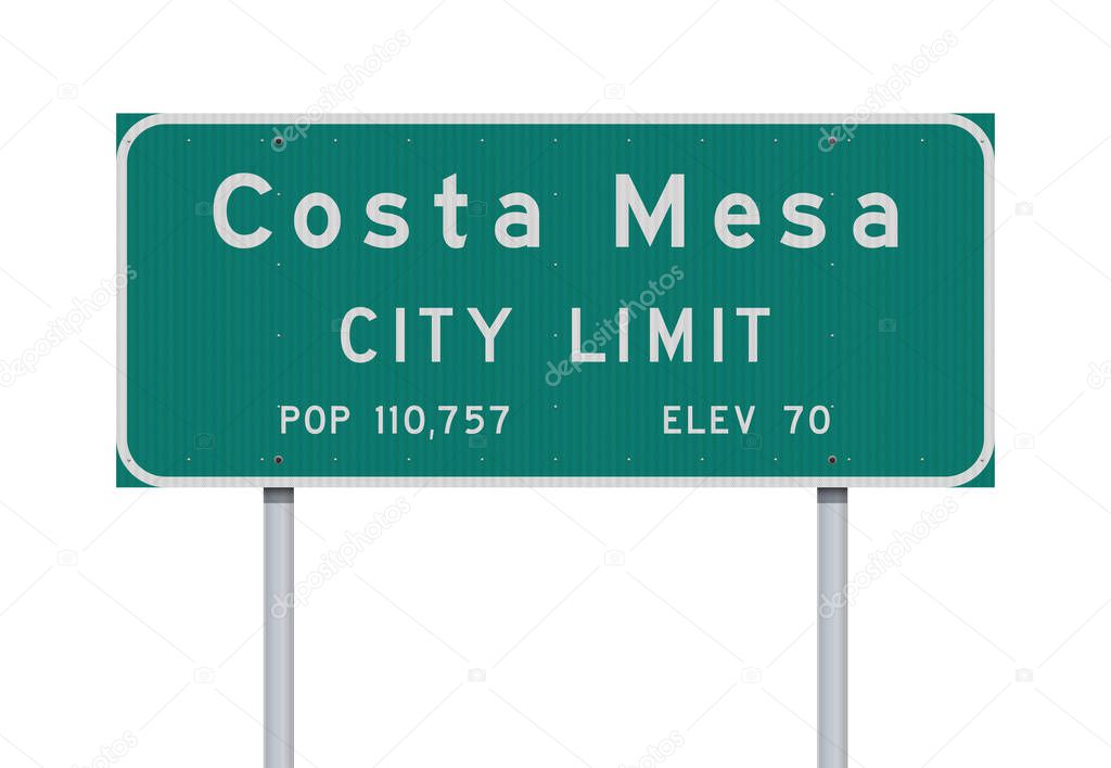 Costa Mesa City Limit road sign
