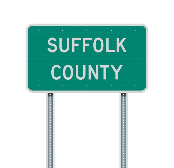 萨福克县绿色道路标志的矢量图解 — 图库矢量图片