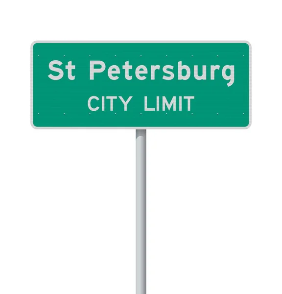 Εικονογράφηση Διάνυσμα Της Πόλης Της Αγίας Πετρούπολης Limit Πράσινη Πινακίδα — Διανυσματικό Αρχείο