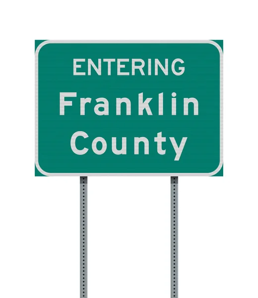 Illustration Vectorielle Panneau Vert Entrée Franklin County Ohio Sur Poteau — Image vectorielle