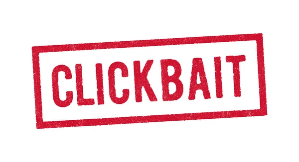 Ilustração Vetorial Palavra Clickbait Carimbo Tinta Vermelha — Vetor de Stock