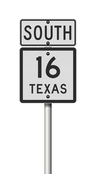 Vektorová Ilustrace Dopravní Značky Texas State Highway Kovovém Sloupu — Stockový vektor