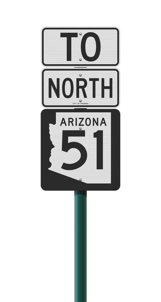 Ilustración Vectorial Señal Tráfico Arizona State Highway Poste Verde Metálico — Vector de stock