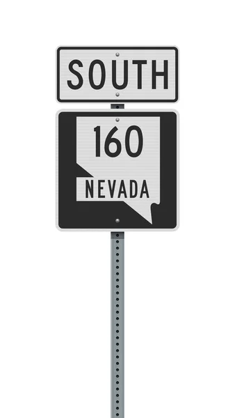 Vector Illustration Nevada State Highway Road Sign Metallic Post — Stock Vector