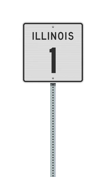 金属柱上伊利诺伊州公路路标的矢量图解 — 图库矢量图片