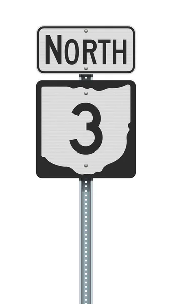 Ilustración Vectorial Señal Tráfico Carretera Estatal Ohio Poste Metálico — Vector de stock