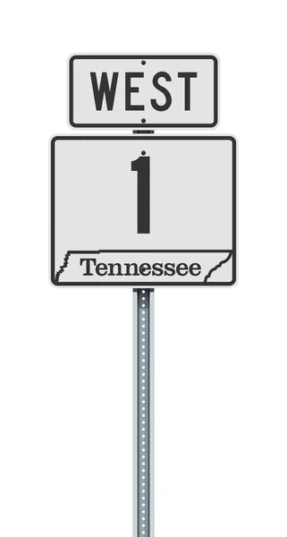 Ilustração Vetorial Sinal Rodoviário Estrada Estadual Tennessee Poste Metálico — Vetor de Stock