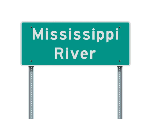 Ilustración Vectorial Señal Tráfico Del Río Mississippi Postes Metálicos — Vector de stock