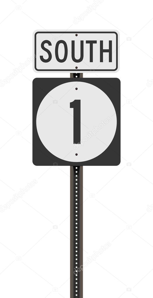 Vector illustration of the Mississippi State Highway road sign on metallic post