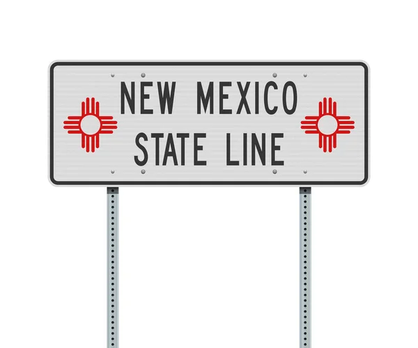 Vektorillustration Des Straßenschildes Der Staatslinie Von New Mexico Auf Metallpfosten — Stockvektor