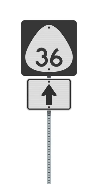Vector Illustration Hawaii State Highway Road Sign Metallic Post — Stock Vector