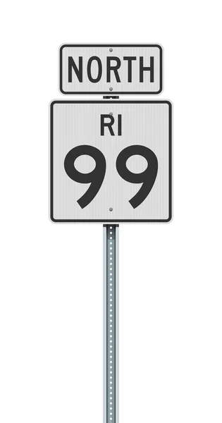 Wektor Ilustracji Rhode Island State Highway North Znaków Drogowych Słupku — Wektor stockowy