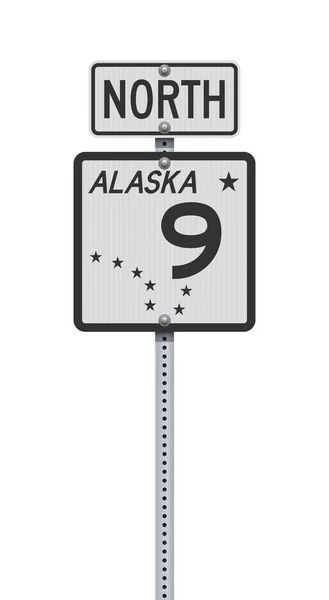 Illustration Vectorielle Des Panneaux Routiers Alaska State Highway North Sur — Image vectorielle