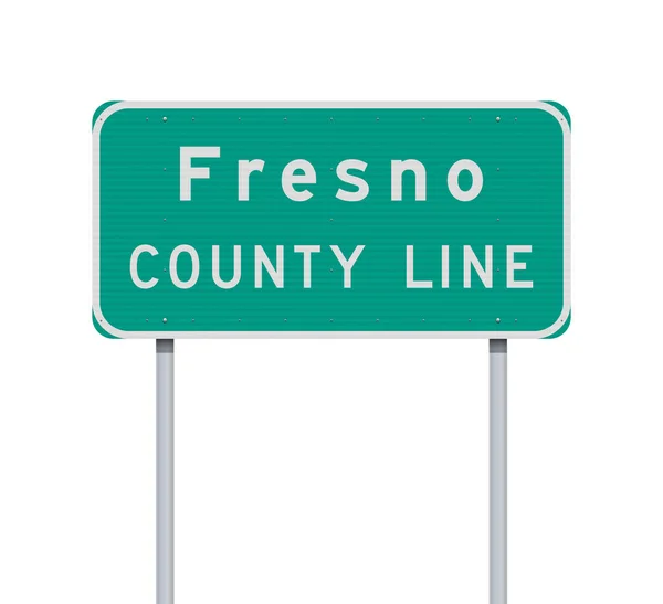 Illustration Vectorielle Panneau Routier Fresno County Line Sur Poteaux Métalliques — Image vectorielle