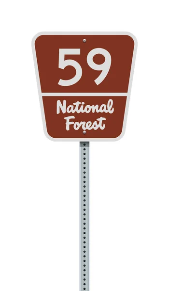 Vector Illustratie Van Het National Forest Verkeersbord Metalen Paal — Stockvector