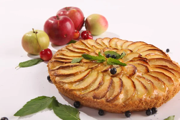 Pommes Tarte Aux Pommes Sur Fond Blanc — Photo