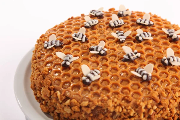Honey Cake Decoration Sweet Bees — 스톡 사진